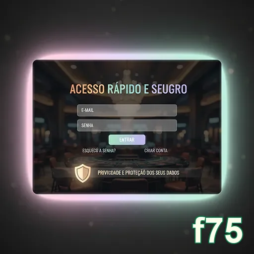 Tela de login do f75 com formulario de acesso seguro.