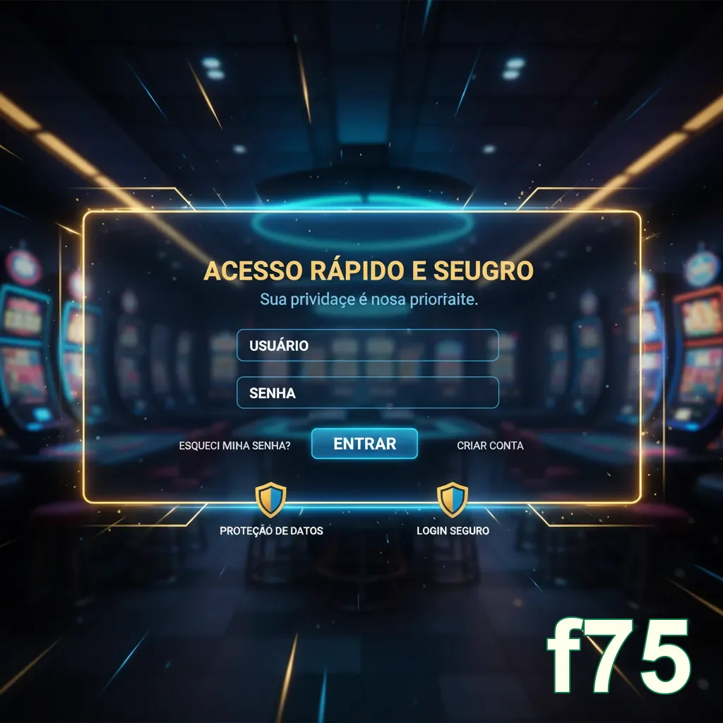 Tela de login segura da f75 para acesso VIP.