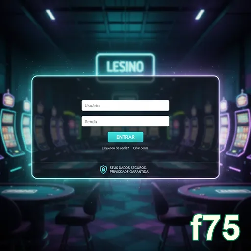 Tela de login do f75 com campos para usuário e senha.