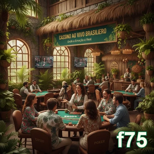 f75 apresenta jogadores em ação em um cassino ao vivo.
