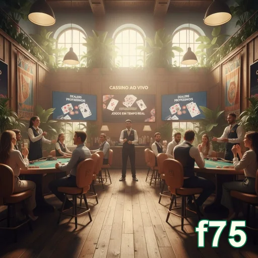 Ambiente de cassino ao vivo com dealers no f75.