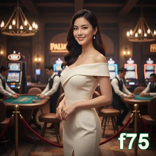 Interface do serviço VIP da f75 com dealer ao vivo em cassino.
