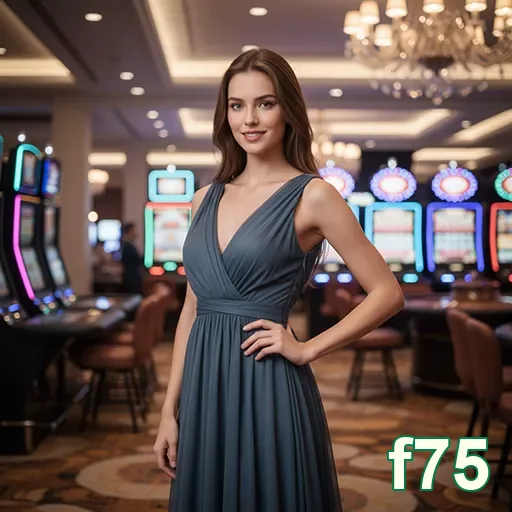 Uma mulher em vestuário elegante em cassino f75.