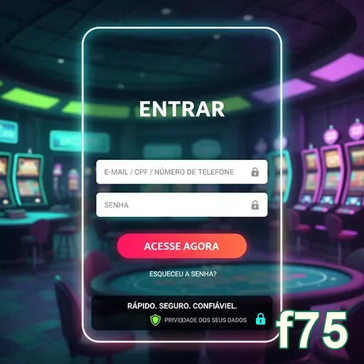 Tela de login do f75 com campos de acesso para jogadores.