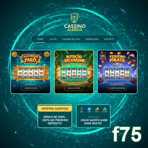Tela do aplicativo f75 com ofertas de slot games VIP.