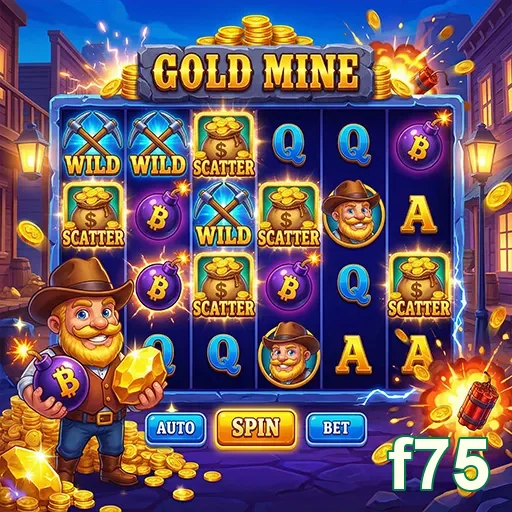 f75 apresenta uma máquina caça-níqueis chamada Gold Mine.