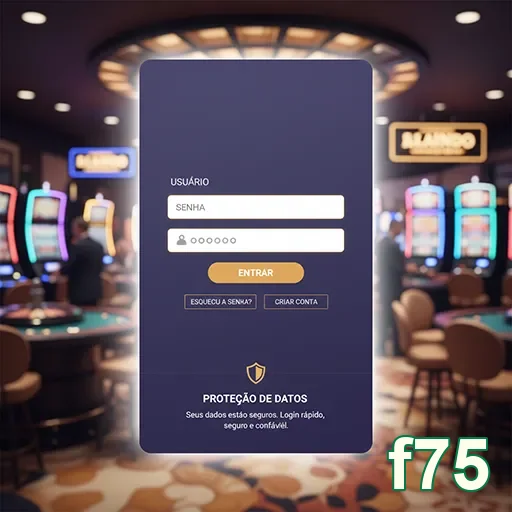 Tela de login do f75 para jogos de mesa com segurança.