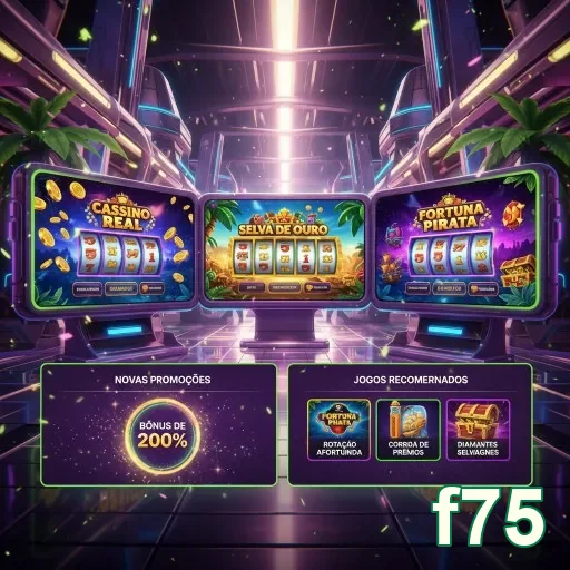 Jogador explorando jogos de slot no f75 com bônus VIP.