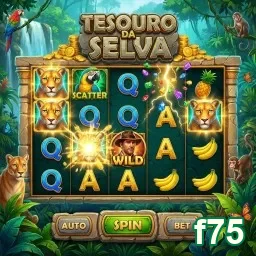 Interface do jogo Tesouro da Selva na f75.